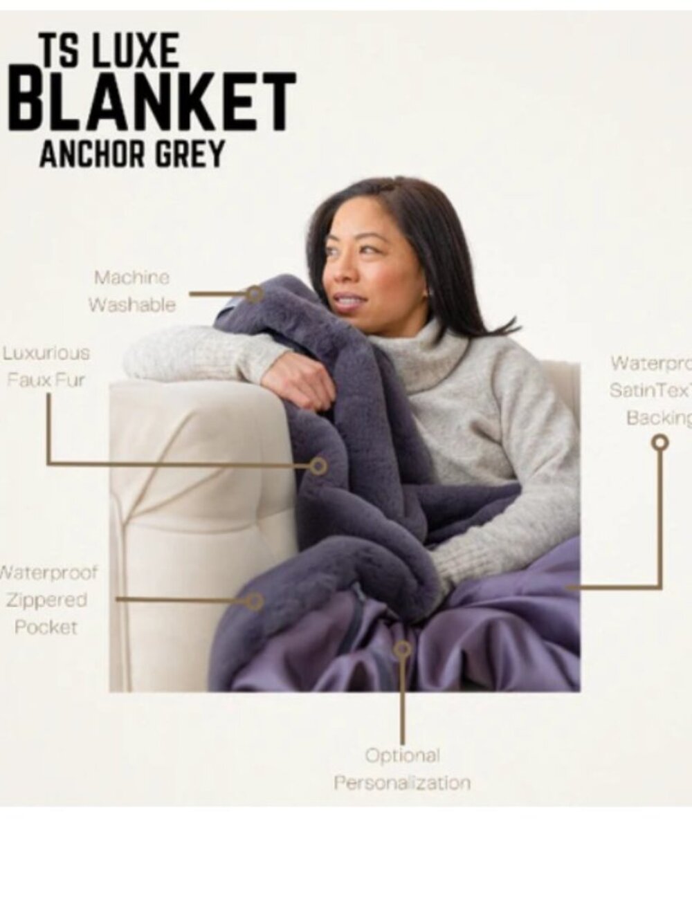 Luxury Fake Fur indoor blanket by Pretty Rugged brand - Picture 6 of 7